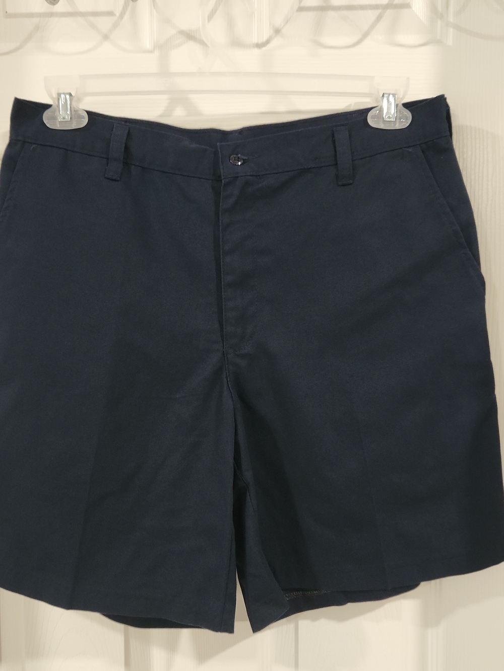 Cintas Comfort Flex Waist Size 34 Uniform Work Shorts 31196353 Flat Front Blue